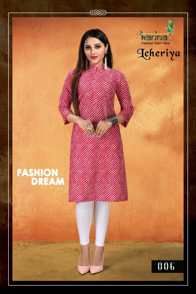 Kanha Leheriya Pure Cotton Printed Regular Wear Kurti Collection